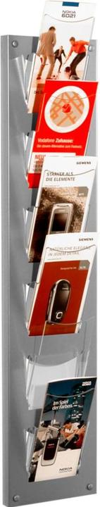 Image du produit Kerkmann Porte-brochures mural alu 1/3 DIN A4 6 compartiments (1/3 Din A4)