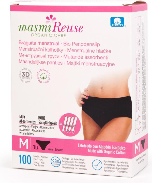 Actual product image Masmi Organic Period Briefs Size M - Black - Reuse (M)