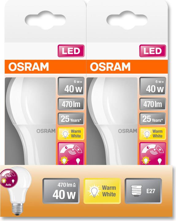 Produktbild Osram Led Daylight Sensor Classic A (E27, 6 W, 470 lm, 1 x, G)