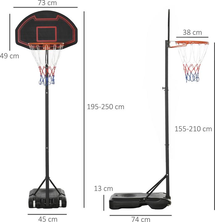 Actual product image Homcom Basketball Hoop Stand with Wheels