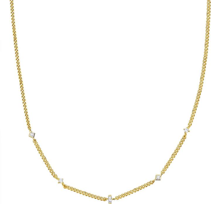 Glanzstücke München Damen Sterling Silber Zirkonia gelbgold 35,0 cm Basiskette + 5,0 cm Verlängerung - 30422 (Sterling Silber, 35 - 40 cm)