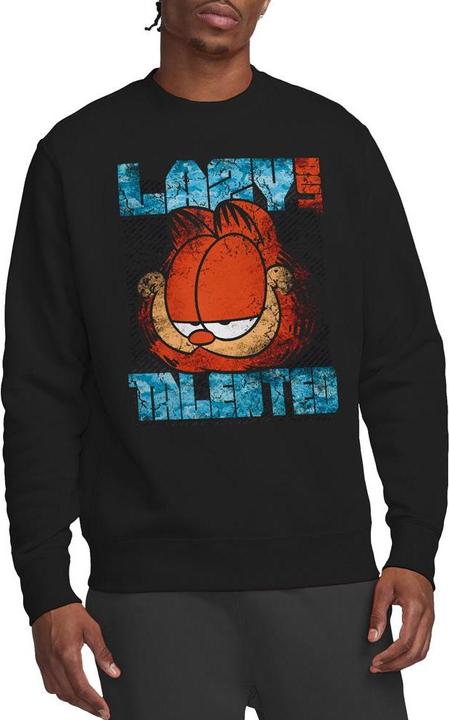 Actual product image Garfield Unisex Adult Lazy But Talented Distressed Sweatshirt (S)