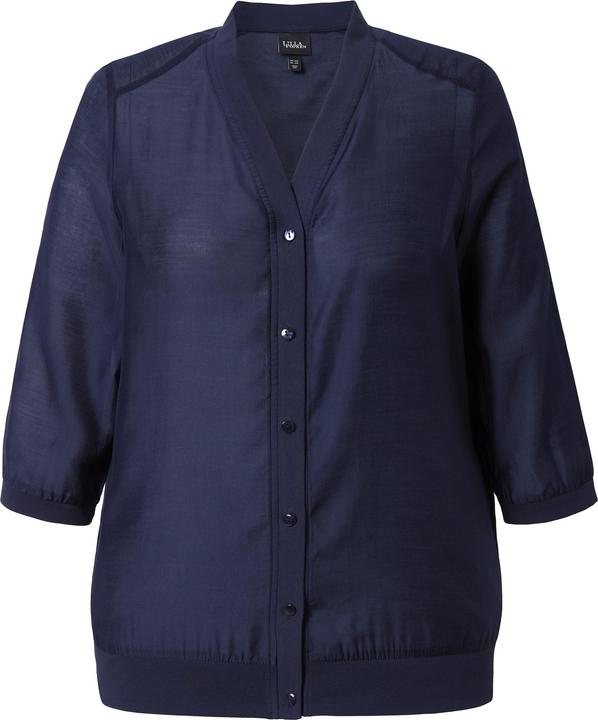 Produktbild Ulla Popken Blouson, leicht transparent, V-Ausschnitt, 3/4-Arm (62)