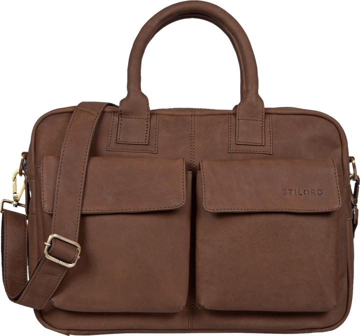 Actual product image Stilord Carlo Leder-Umhängetasche (15.60")