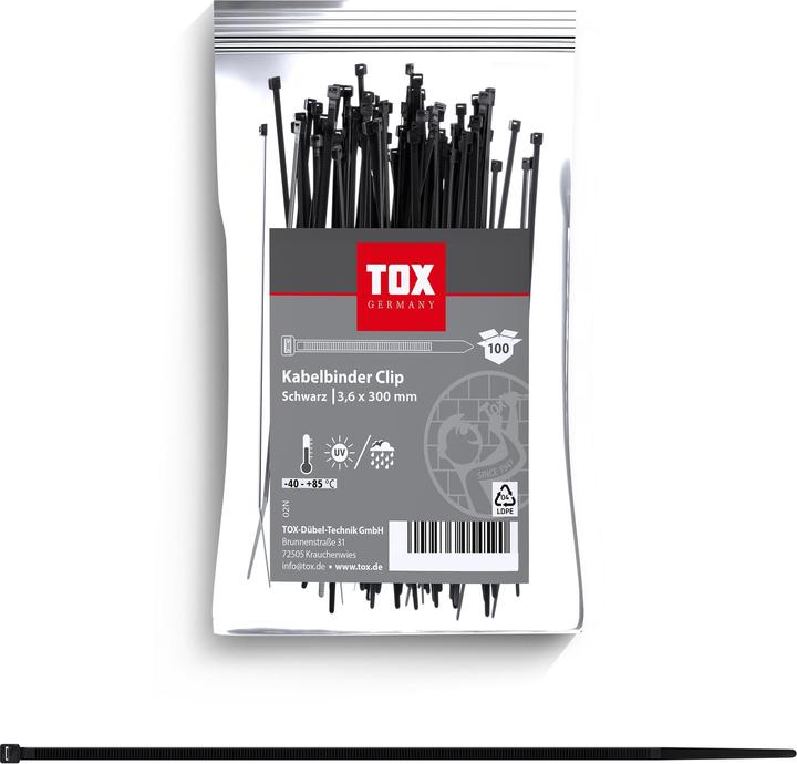 Image du produit Tox Colliers de serrage Clip 3,6x300 (100 pcs) (3000 mm, 100 pcs)