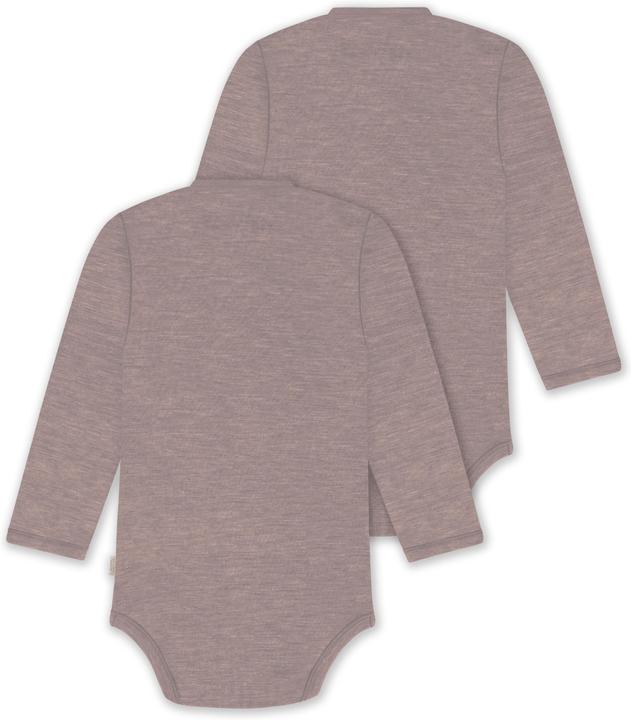 Produktbild Normani 2er Pack Baby-Body Basic Merino Wickelbody Langarm mit Knopf - 9347 (44)