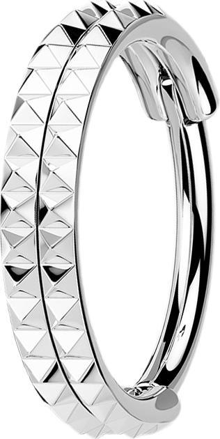 Image du produit Star Piercing Micro anneau segment pliable argent double rangée de pyramides (Acier chirurgical 316L)