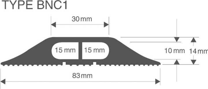 Produktbild Vulcascot Fußbodenkanal 3m grau BNC-1 (Kabelbrücke, 300 cm)