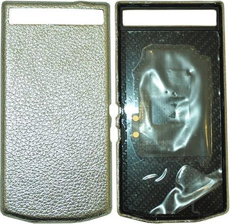 Produktbild BlackBerry PD Leather Battery Door Cover P'9982 grain silver (Blackberry Porsche Design P9982)