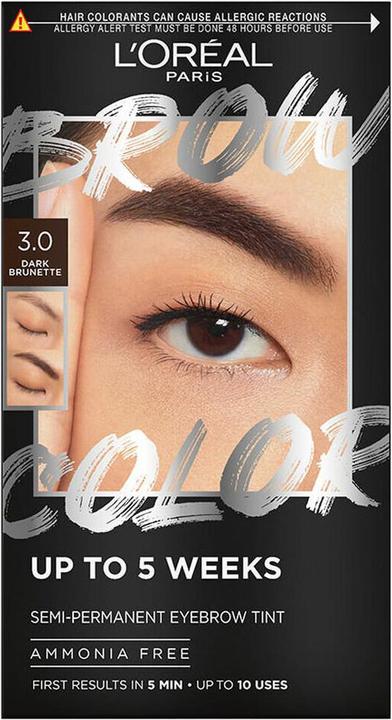 L'Oréal Paris Brow Colour Semi-Permanent Eyebrow Tint (3.0 Dark Brunette)