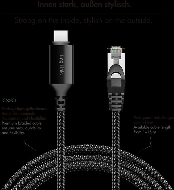 Produktbild LogiLink Netzwerkkabel (S/FTP, CAT6, 15 m)