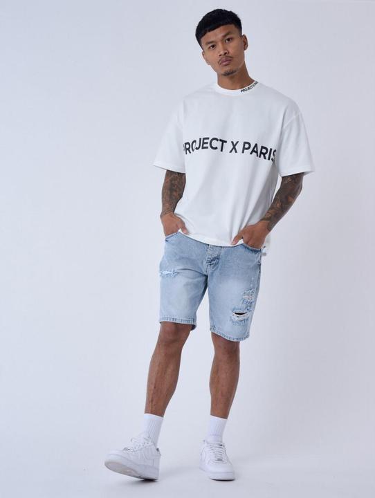 Actual product image Project X Paris shorts jeans ripped effect (34)