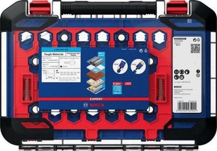 Produktbild Bosch Professional Zubehör EXPERT Tough Material Lochsäge-Set, 20/22/25/32/35/40/44/51/60/68/76 mm, 14-tlg. (44 Millimeter, 60 Millimeter, 32Millimeter, 51 Millimeter, 68 Millimeter, 25 Millimeter, 22 Millimeter, 35 Millimeter, 40 Millimeter, 76 Millimeter, 20 Millimeter)
