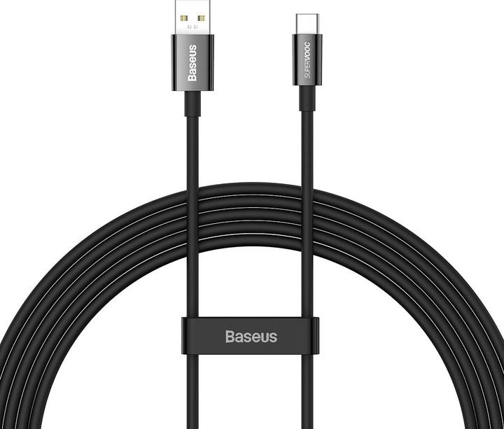 Actual product image Baseus Superior Series (SUPERVOOC) Fast Charging Data Cable USB to Type-C 65W 2m Black (2 m, USB 3.2 Gen 1, 65 W)