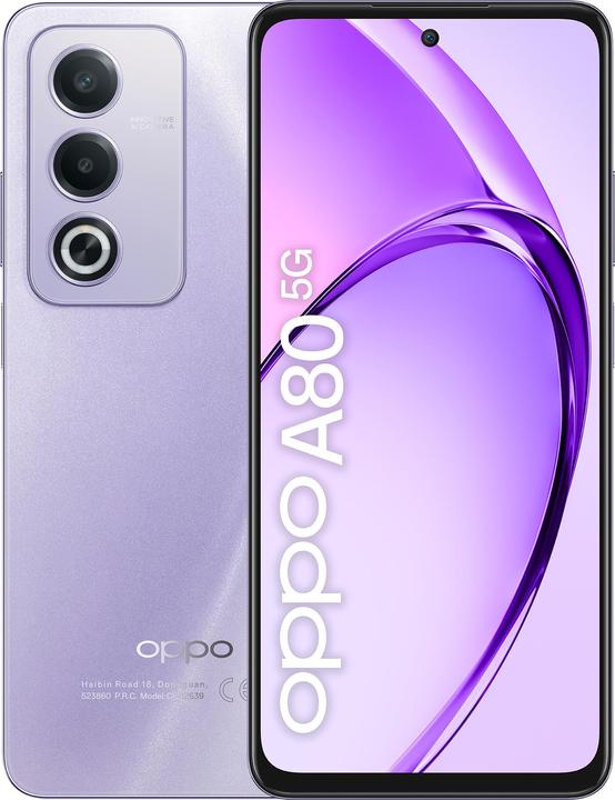 Produktbild OPPO A80 (256 GB, Moonlight Purple, 6.67", Dual SIM, 50 Mpx, 5G)