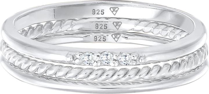 Immagine prodotto Elli Anello a fascia, anello di cristallo, set di anelli (58, 925 Argento)