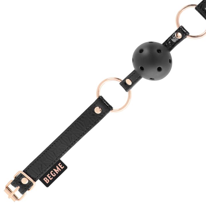 Actual product image Begme Black Edition Ball Gag Vegan Leather