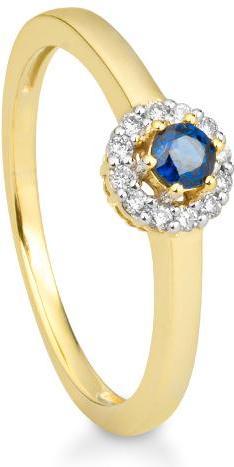 Breuning RING - E.SAFIR/Brill. 0,09 Ct. H/si (61, 750/18 K Gold)