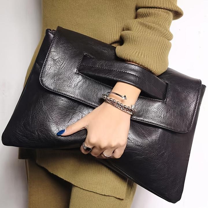 Image du produit Only-Bags.Store Pochette de grande capacité à la mode, porte-cartes en cuir PU, porte-documents décontracté et