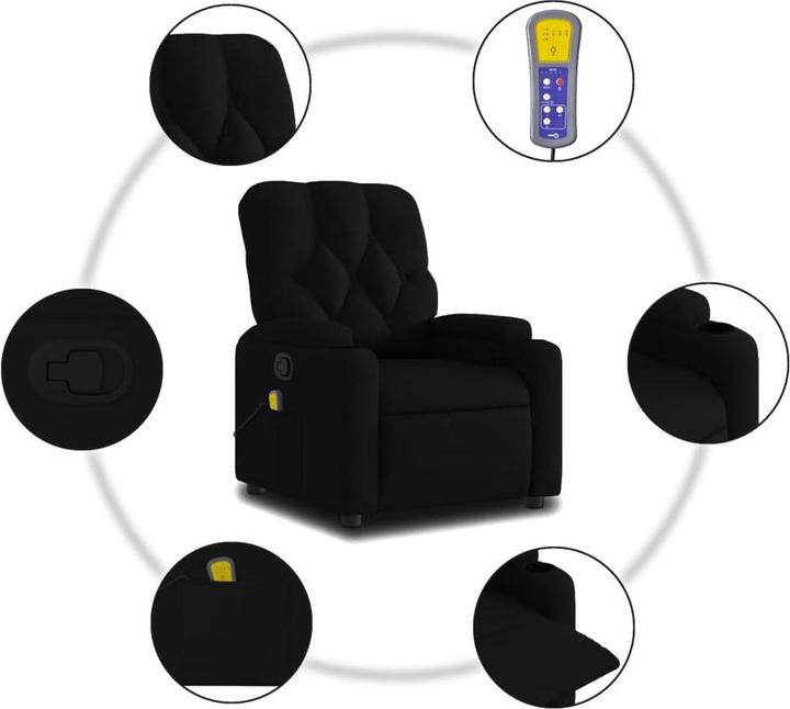 Immagine prodotto VidaXL Sedia da massaggio in tessuto nero,Colore: Nero,Materiale: Tessuto