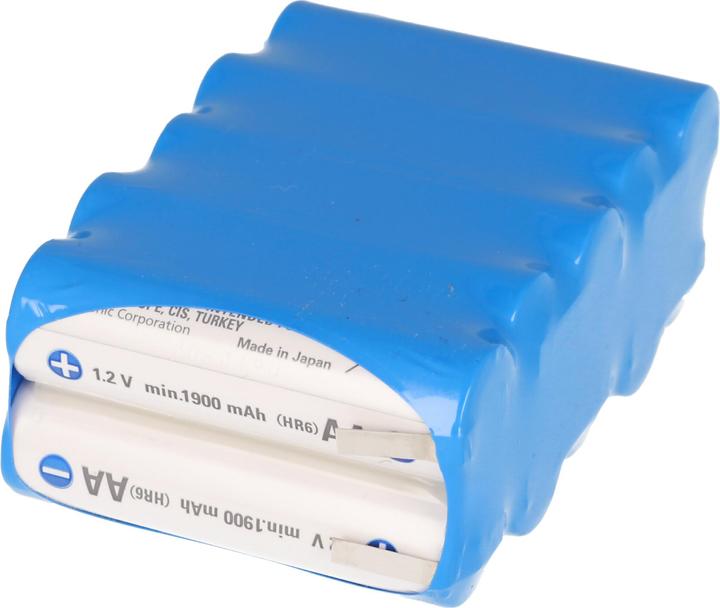 Actual product image Sanyo Eneloop 12 Volt Akku BK-3MCCE mit Lötfahnen (1 pcs., 2000 mAh, Battery + charger)