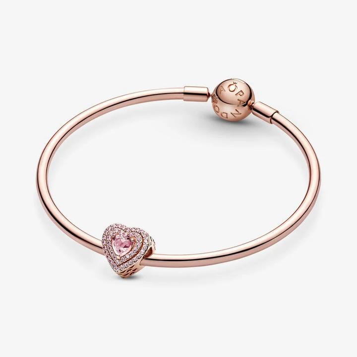 Immagine prodotto Pandora Charms/Beads a forma di cuore di rosa (Metallo, Lega metallica placcata oro rosa 14 carati)