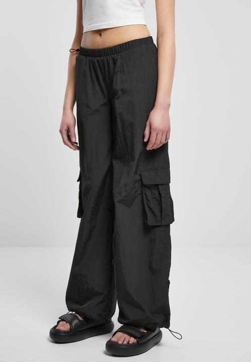 Actual product image Urban Classics Ladies Wide Crinkle Nylon Cargo Pants (M)