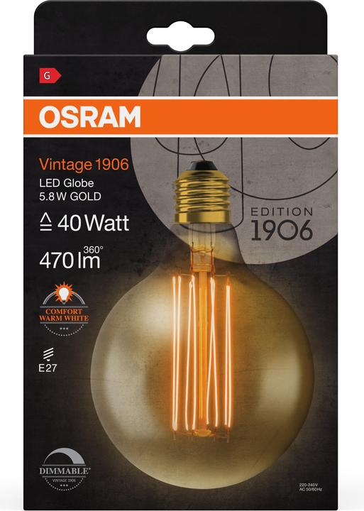 Immagine prodotto Osram Annata 1906 (E27, 5.80 W, 470 lm, 1 x, G)