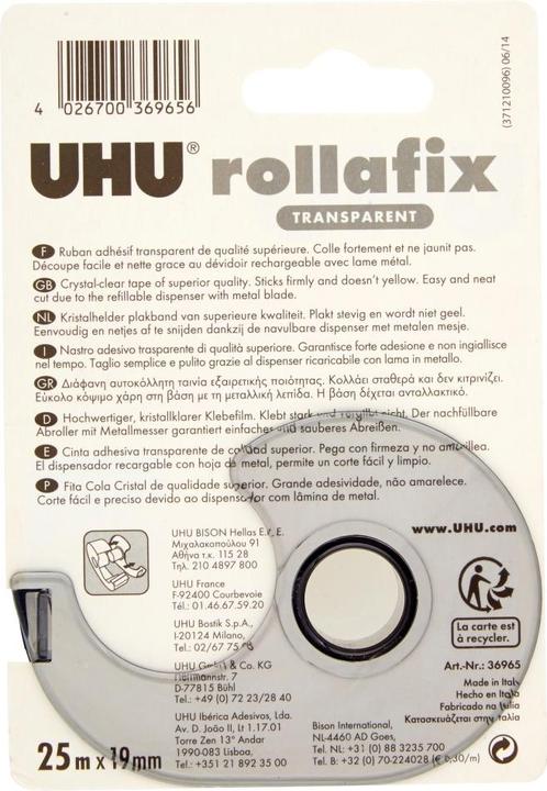 Actual product image UHU Adhesive tape Transparent (L x W)