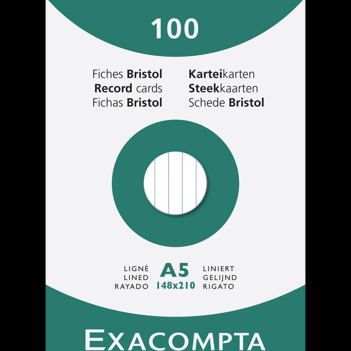 Immagine prodotto Exacompta Schede di indice (A5, 205 g/m², 100 x)