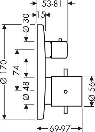 Produktbild Axor Starck Thermostat Unterputz mit Ab- und Umstellventil