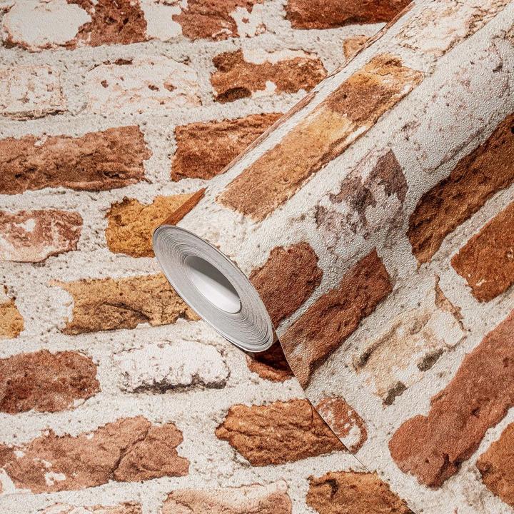 Produktbild A.S. Création Steintapete Tapete Steinoptik 3D Vliestapete Backstein Rot Beige für Wohnzimmer