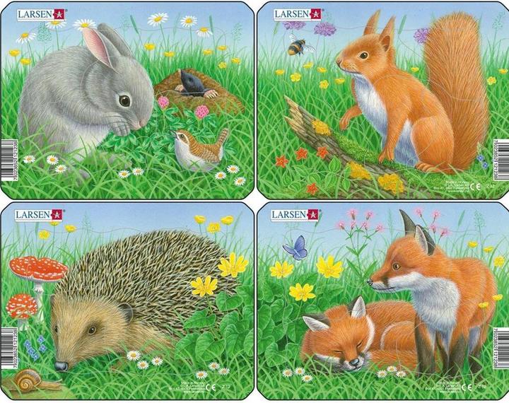 Produktbild Larsen Puzzle - Kaninchen, Eichhörnchen & co (4er-Set Mini) (5 Teile)