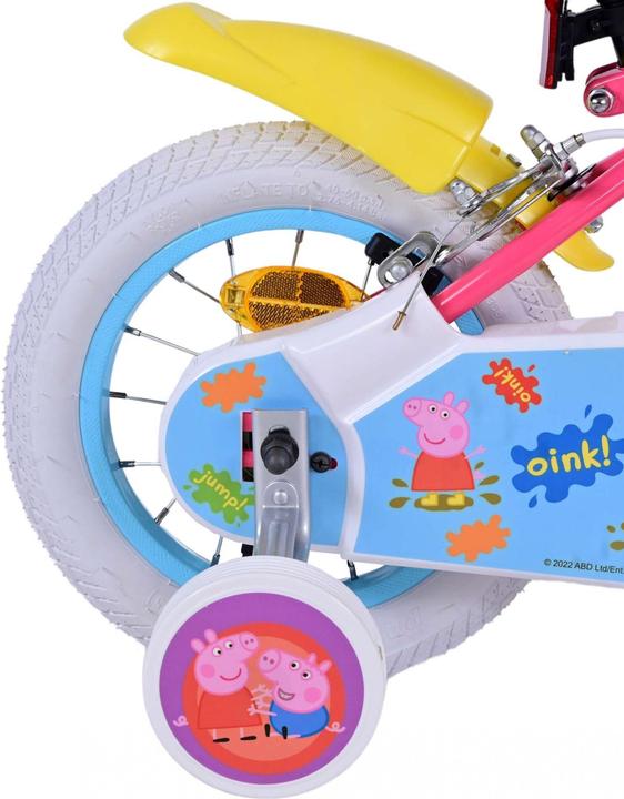 Image du produit Peppa Pig Vélo enfant 12 pouces rose avec roues stabilisatrices amovibles et deux freins à main - Sécurité u (12")
