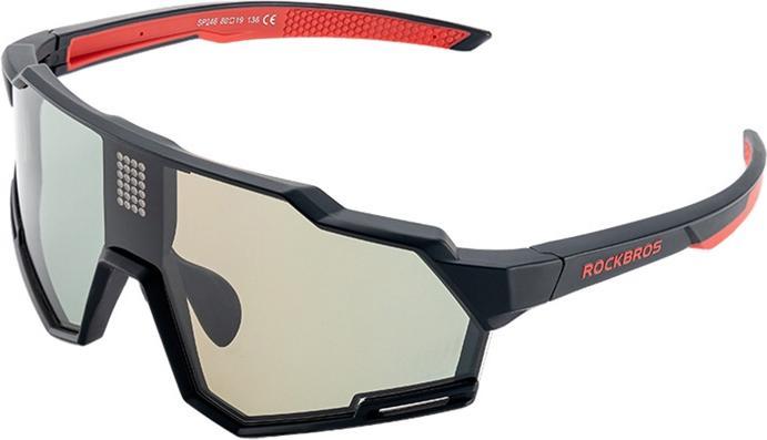 Actual product image Rockbros SP280 Smart Electrochromic Bicycle Glasses (Black Red, mat black red)