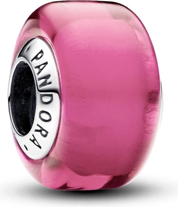 Pandora Rosafarbenes Murano Glas Mini Charm (Silber 925)