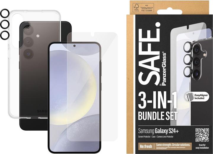 Actual product image Safe Edge to Edge Glass + Case (1 Piece, Samsung Galaxy S24+)