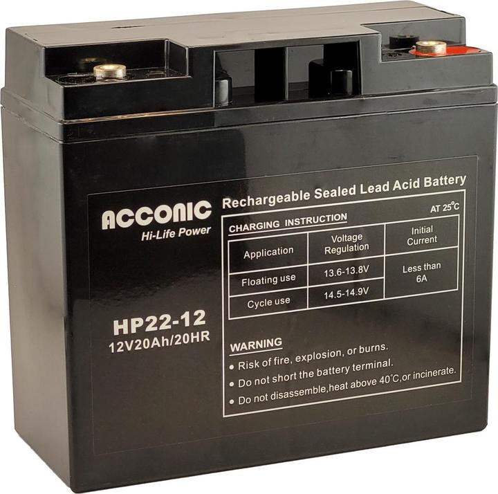 Acconic HP22-12 Hi-Life Power AGM 12V 22Ah Batterie UPS (12 V, 22 Ah)