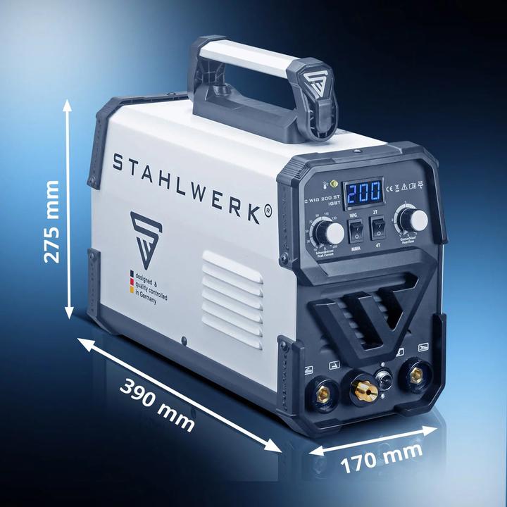 Actual product image Stahlwerk DC TIG 200 ST IGBT welding machine with 200 amps and MMA electric hand