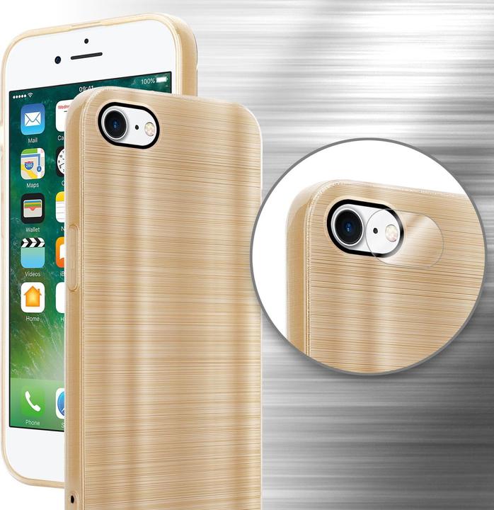 Actual product image Cadorabo Case for Apple iPhone 7 / 7S / 8 / SE 2020 in TPU Brushed Camera Protection LM160 Style (Apple iPhone 7, Apple iPhone SE (2nd Gen))
