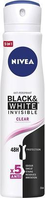 Immagine prodotto NIVEA Niveaack & White Invisible Clear Antitraspirante 48H 250Ml (Getto vaporizzato, 250 ml)