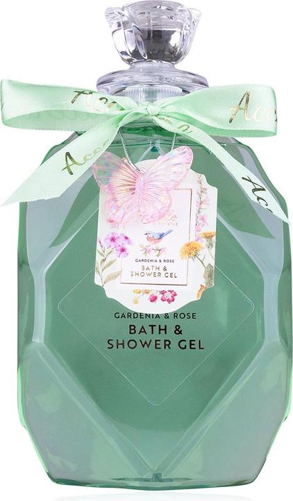 Actual product image Accentra Duschgel BELLE SPA in Flasche mit rosenförmigem Verschluss und Schmetterlingsanhänger (550 ml)