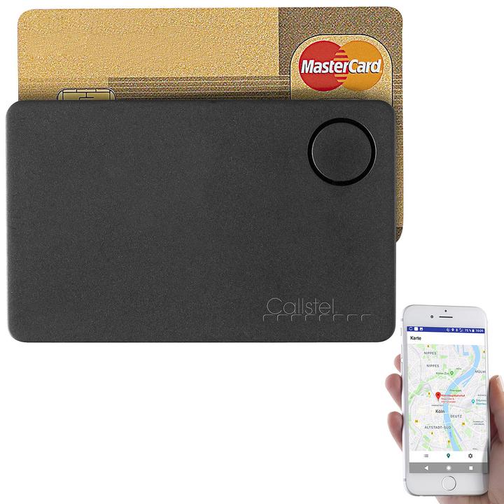 Callstel 4in1-Schlüsselfinder, Kreditkarten-Format, Bluetooth, GPS-Ortung, App