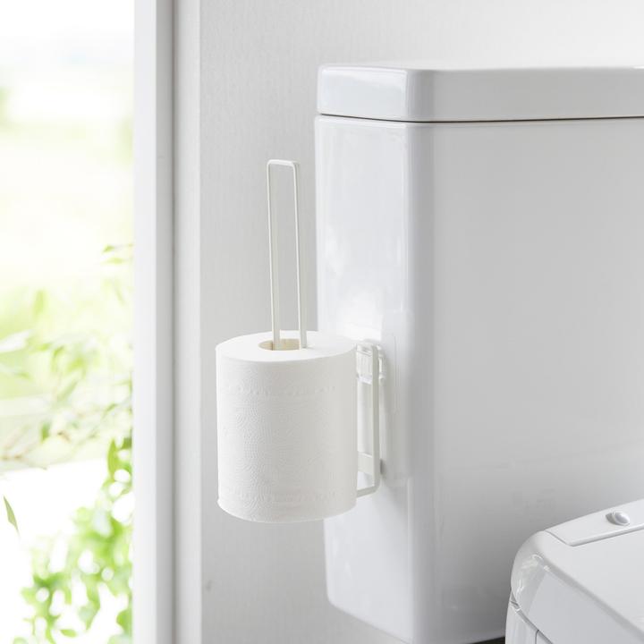 Actual product image Yamazaki Adhesive hook toilet roll holder TOWER