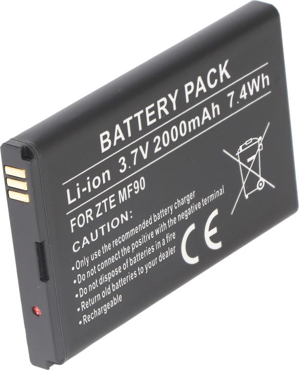 Image du produit AccuCell Akku ZTE MF90 (1 pcs, Spécifique à l'appareil, 2000 mAh, Piles rechargeables + chargeur)