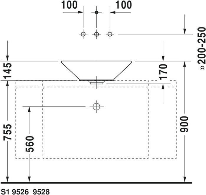 Image du produit Duravit Vasque à poser STARCK 1 m ÜL o HLB sans trou pour robinet d= 530mm blanc (530 mm, 530 mm)
