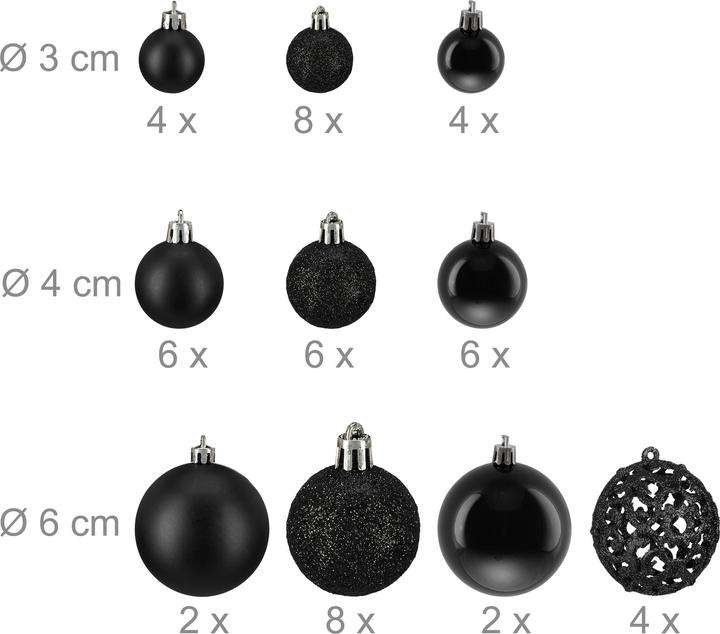 Produktbild Relaxdays Weihnachtskugeln-Set (50 -teilig)