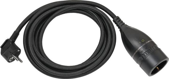 Actual product image Brennenstuhl Extension cable textile cable bw/sw (5 m, CEE 7/3)