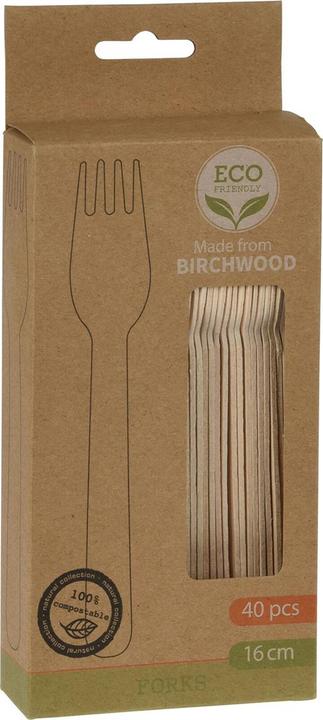 Produktbild Natura Punto Einweg Holzgabeln, 40er Set (40 x)