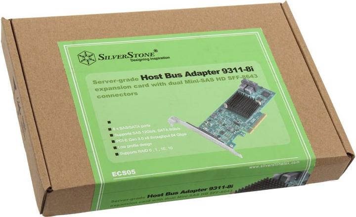 Image du produit Silverstone SST-ECS05 RAID-Contr. PCIe x8 pour 8x SAS/SATA (9311-8i)